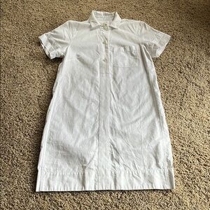 J. Crew White Buttoned Shirt Dress